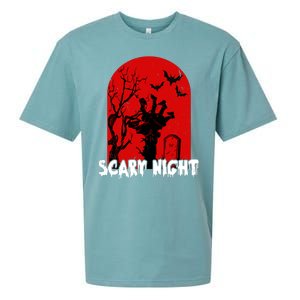 Scary Night Spooky Graveyard Halloween Sueded Cloud Jersey T-Shirt