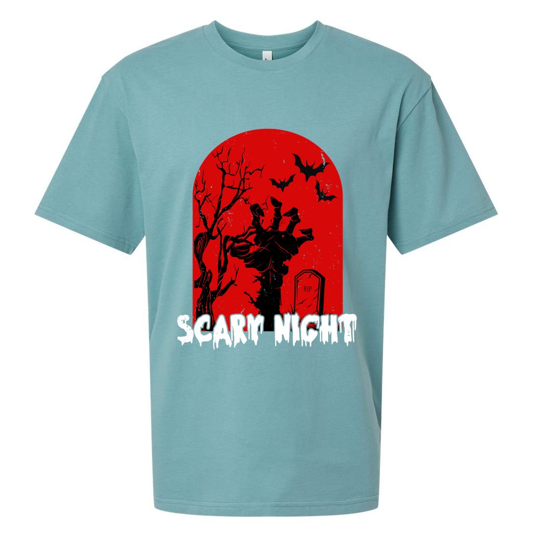 Scary Night Spooky Graveyard Halloween Sueded Cloud Jersey T-Shirt