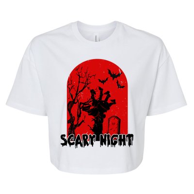 Scary Night Spooky Graveyard Halloween Bella+Canvas Jersey Crop Tee