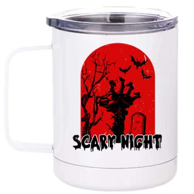 Scary Night Spooky Graveyard Halloween 12 oz Stainless Steel Tumbler Cup