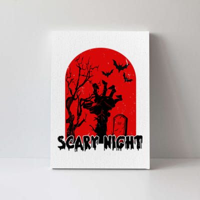 Scary Night Spooky Graveyard Halloween Canvas