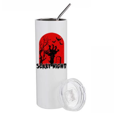 Scary Night Spooky Graveyard Halloween Stainless Steel Tumbler