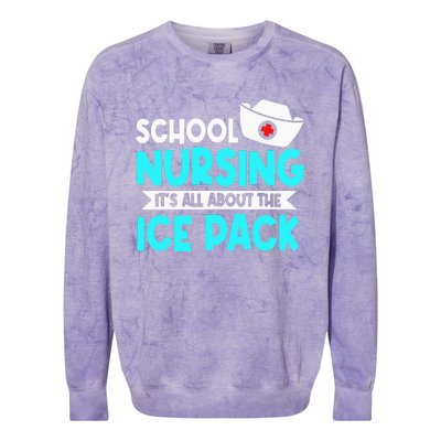 School Nurse Student Nursing Licensed Health Practitioners Colorblast Crewneck Sweatshirt