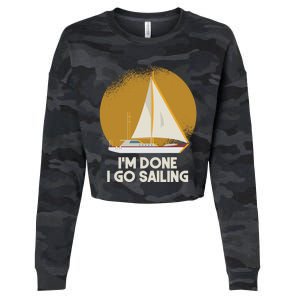 Sailing Nautical Sailor Great Gift Captain Sail Anchor Funny Sailing Meaningful Cropped Pullover Crew