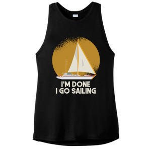 Sailing Nautical Sailor Great Gift Captain Sail Anchor Funny Sailing Meaningful Ladies PosiCharge Tri-Blend Wicking Tank