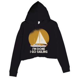 Sailing Nautical Sailor Great Gift Captain Sail Anchor Funny Sailing Meaningful Crop Fleece Hoodie