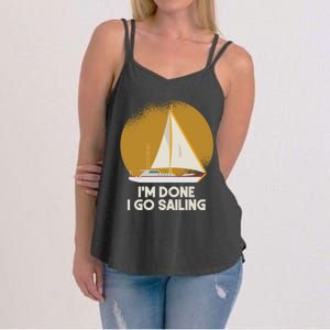 Sailing Nautical Sailor Great Gift Captain Sail Anchor Funny Sailing Meaningful Women's Strappy Tank