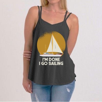 Sailing Nautical Sailor Great Gift Captain Sail Anchor Funny Sailing Meaningful Women's Strappy Tank