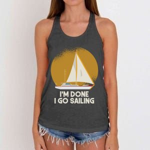 Sailing Nautical Sailor Great Gift Captain Sail Anchor Funny Sailing Meaningful Women's Knotted Racerback Tank