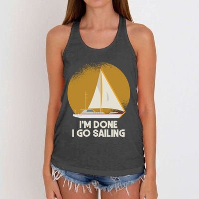 Sailing Nautical Sailor Great Gift Captain Sail Anchor Funny Sailing Meaningful Women's Knotted Racerback Tank