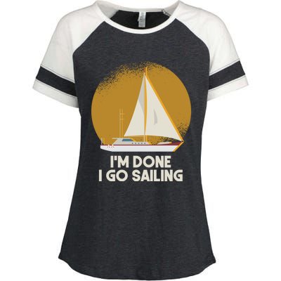 Sailing Nautical Sailor Great Gift Captain Sail Anchor Funny Sailing Meaningful Enza Ladies Jersey Colorblock Tee