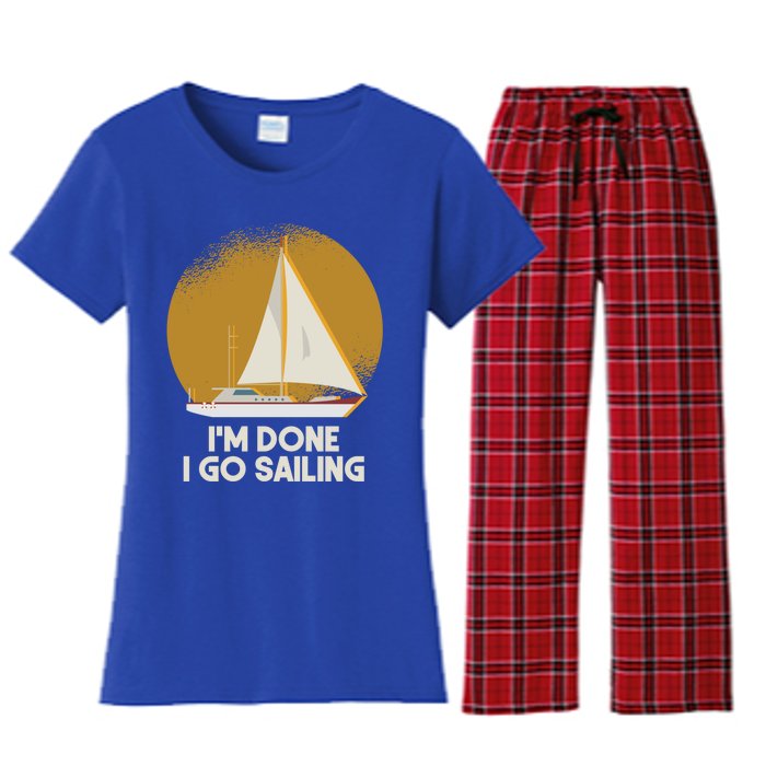 Sailing Nautical Sailor Great Gift Captain Sail Anchor Funny Sailing Meaningful Women's Flannel Pajama Set