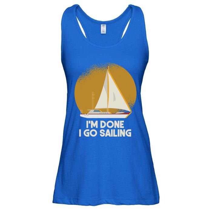 Sailing Nautical Sailor Great Gift Captain Sail Anchor Funny Sailing Meaningful Ladies Essential Flowy Tank