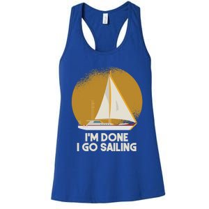 Sailing Nautical Sailor Great Gift Captain Sail Anchor Funny Sailing Meaningful Women's Racerback Tank