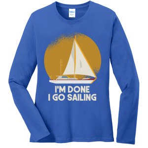 Sailing Nautical Sailor Great Gift Captain Sail Anchor Funny Sailing Meaningful Ladies Long Sleeve Shirt