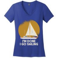 Sailing Nautical Sailor Great Gift Captain Sail Anchor Funny Sailing Meaningful Women's V-Neck T-Shirt