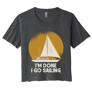 Sailing Nautical Sailor Great Gift Captain Sail Anchor Funny Sailing Meaningful Women's Crop Top Tee