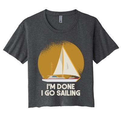 Sailing Nautical Sailor Great Gift Captain Sail Anchor Funny Sailing Meaningful Women's Crop Top Tee