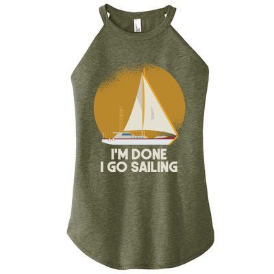 Sailing Nautical Sailor Great Gift Captain Sail Anchor Funny Sailing Meaningful Women's Perfect Tri Rocker Tank