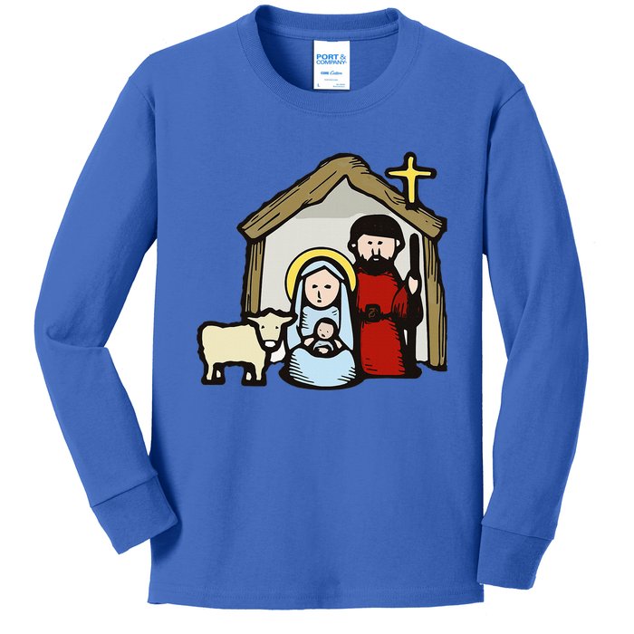 Simple Nativity  Kids Long Sleeve Shirt