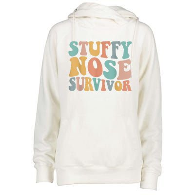 Stuffy Nose Survivor Funny Womens Funnel Neck Pullover Hood