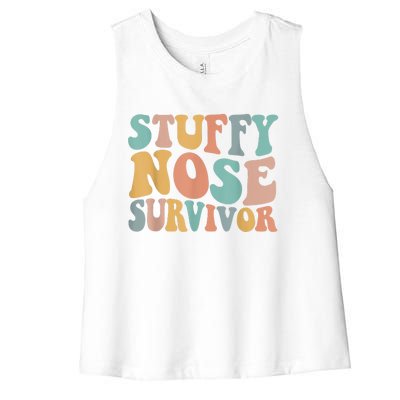 Stuffy Nose Survivor Funny Women's Racerback Cropped Tank