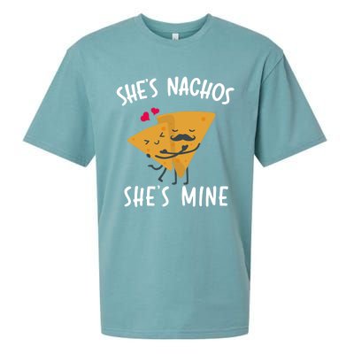 She's Nachos She's Mine Funny Valentines Day Funny Gift For Him Gift Sueded Cloud Jersey T-Shirt