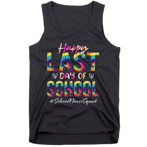 School Nurse Squad Happy Last Day of School Funny Tie Dye Tank Top