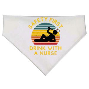 Sarcastic Nursing Safety First With A Nurse Er Nurse Gift USA-Made Doggie Bandana