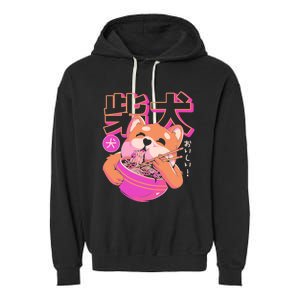 Shiba Noodles Garment-Dyed Fleece Hoodie