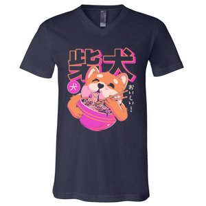 Shiba Noodles V-Neck T-Shirt