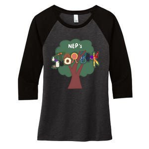 Snottynep Nep Storybook Women's Tri-Blend 3/4-Sleeve Raglan Shirt