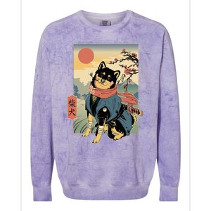 Shiba Ninja Samurai Dogs Pet Days For Friends Family Colorblast Crewneck Sweatshirt