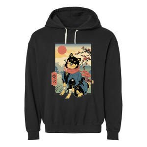 Shiba Ninja Samurai Dogs Pet Days For Friends Family Garment-Dyed Fleece Hoodie