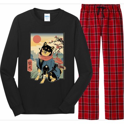 Shiba Ninja Samurai Dogs Pet Days For Friends Family Long Sleeve Pajama Set