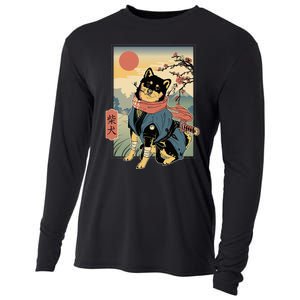 Shiba Ninja Samurai Dogs Pet Days For Friends Family Cooling Performance Long Sleeve Crew