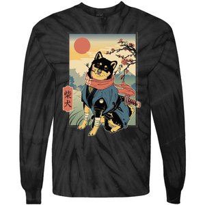 Shiba Ninja Samurai Dogs Pet Days For Friends Family Tie-Dye Long Sleeve Shirt