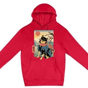 Shiba Ninja Samurai Dogs Pet Days For Friends Family Premium Pullover Hoodie