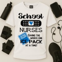 School Nurse Saving The World One Ice Pack At A Time! Cooling Performance Crew T-Shirt