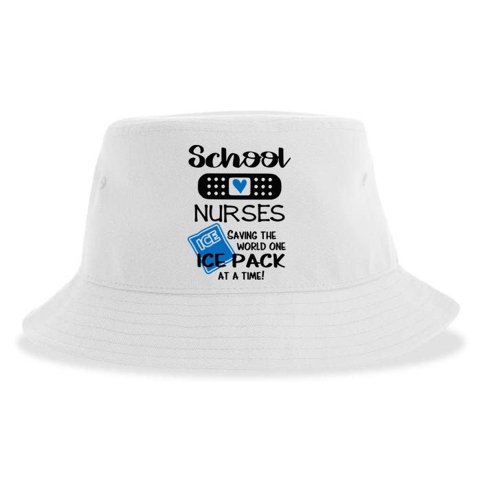 School Nurse Saving The World One Ice Pack At A Time! Sustainable Bucket Hat