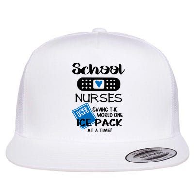 School Nurse Saving The World One Ice Pack At A Time! Flatbill Hat
