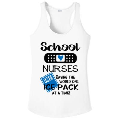 School Nurse Saving The World One Ice Pack At A Time! Ladies PosiCharge Competitor Racerback Tank