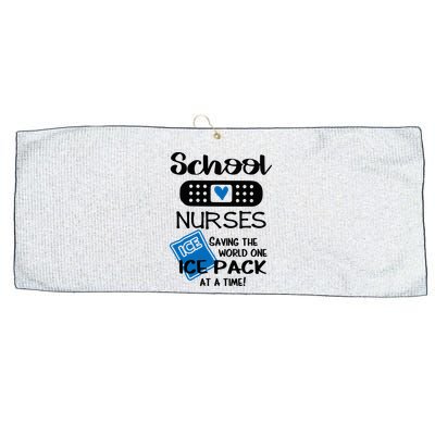 School Nurse Saving The World One Ice Pack At A Time! Large Microfiber Waffle Golf Towel