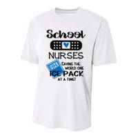 School Nurse Saving The World One Ice Pack At A Time! Youth Performance Sprint T-Shirt