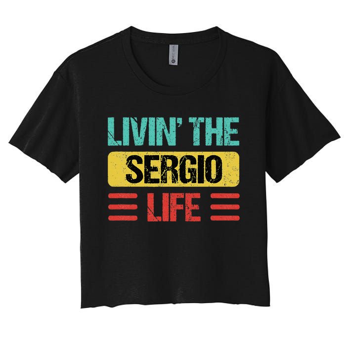 Sergio Name Women's Crop Top Tee