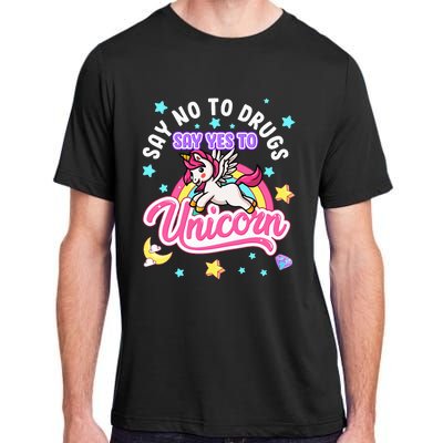 Say No Say Yes to Unicorns Red Ribbon Week Adult ChromaSoft Performance T-Shirt