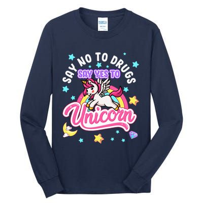 Say No Say Yes to Unicorns Red Ribbon Week Tall Long Sleeve T-Shirt