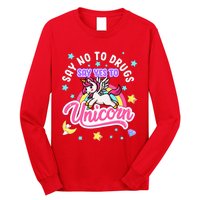 Say No Say Yes to Unicorns Red Ribbon Week Long Sleeve Shirt