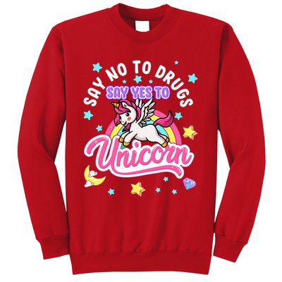 Say No Say Yes to Unicorns Red Ribbon Week Sweatshirt