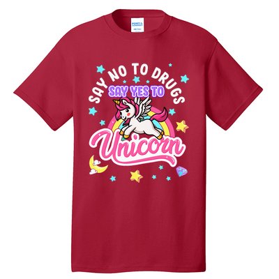 Say No Say Yes to Unicorns Red Ribbon Week Tall T-Shirt